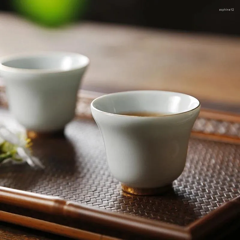 Ensembles de service à thé | Carburants l'échantillon de céladon ensemble de tasses à thé petit maître chapeau en céramique en verre unique à un de