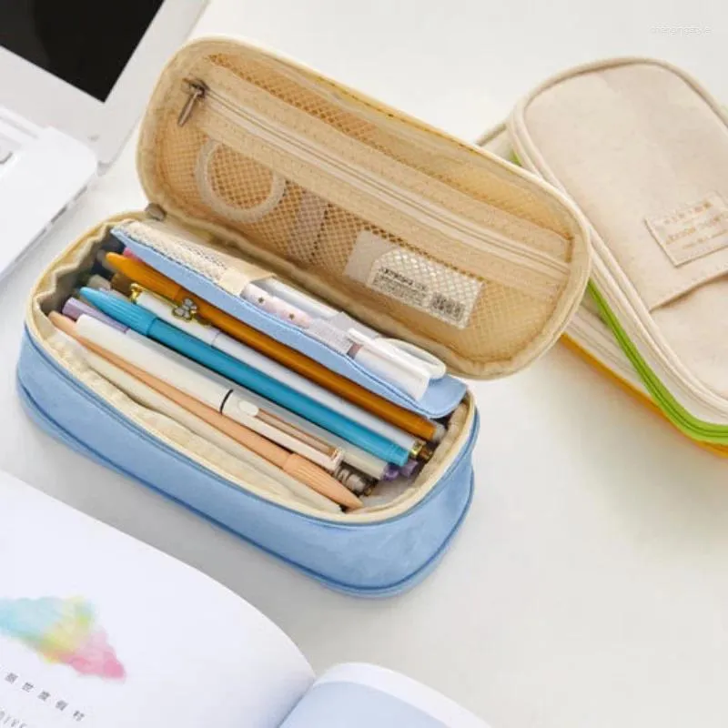 Sacs à cosmétiques, trousse à crayons de poche pliable pour articles de papeterie, sac de rangement organisateur pour voyage étudiant école maquillage