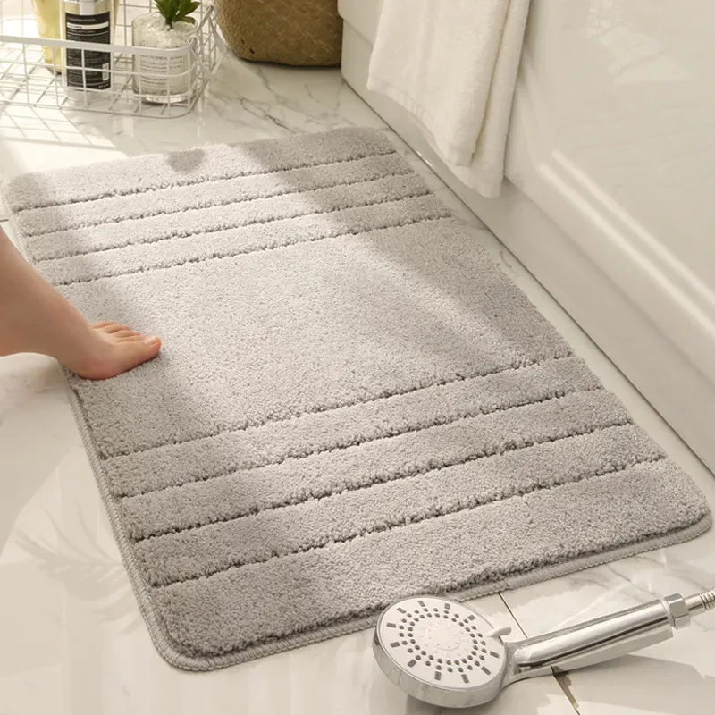 Tapis Inyahome Tapis de Salle de Bain Tapis de Bain Super Doux Épais Tapis Shaggy Tapis Très Absorbant pour Salle de Bain Chambre et Cuisine Séchage Rapide