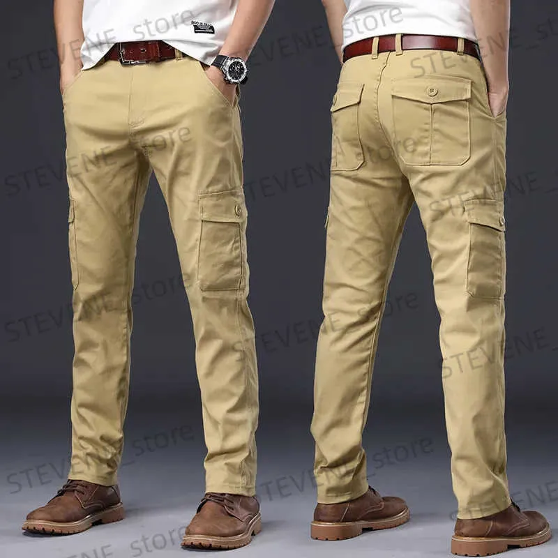 Pantalons hommes 2023 nouveaux pantalons cargo pour hommes pantalons tactiques de l'armée en vrac pantalons décontractés multi-poches Pantn Homme mâle coton salopette militaire T240326