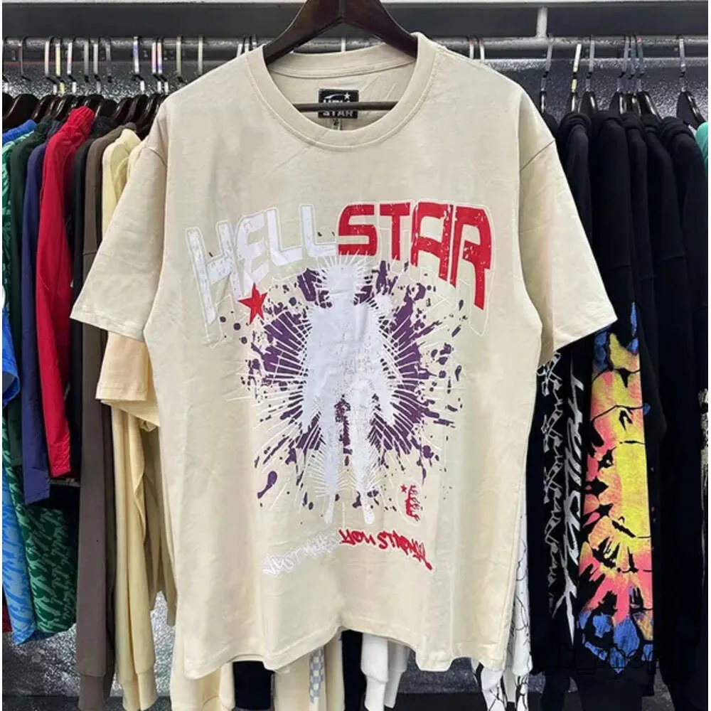 Mens Designer T Shirt Hellstar Shirt Graphic Tee Hip Hop Summer Fashion Tees Womens Tops Cotton Tshirts Polos Short Sleeve High Quality Hellstars Clothes 7634