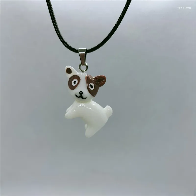 Pendentif Colliers Yungqi Mode Résine Dessin animé Animal Chien Charme pour Femmes Fille Mignon Chiot Pet Collier Bijoux Cadeau