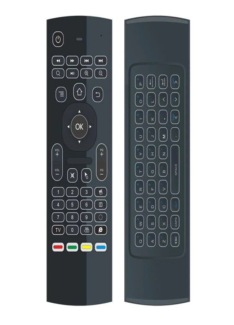 MX3 Backlight X8 Mini Keyboard IR Learning Qwerty 24G اللاسلكي التحكم عن بُعد 6Axis Fly Air Mouse Backlit for Android TV Box6144679