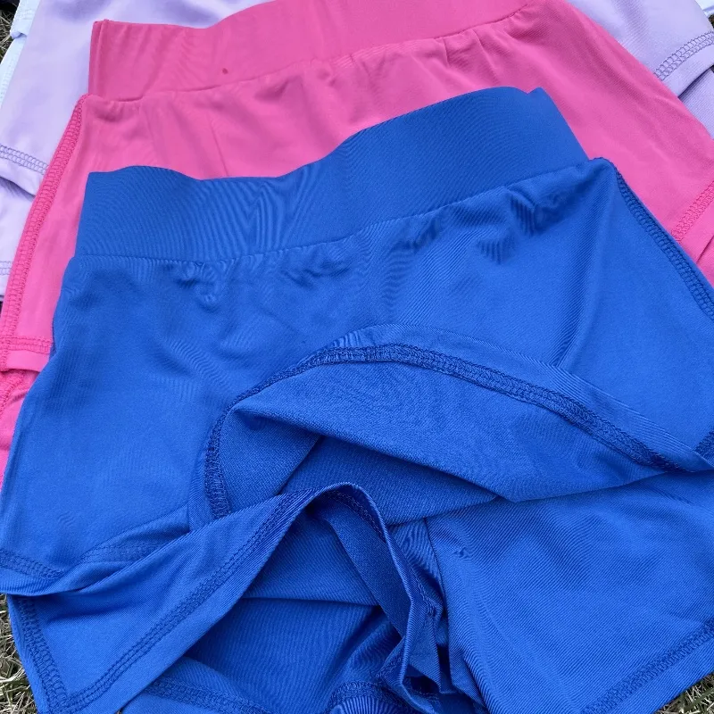 LLwomen-2156 Summer Kids Yoga Top+Flowy Shorts Outfits Girls Sportswear Lined Fitness Wear Short Pants Girls Running Elastic Yoga Set
