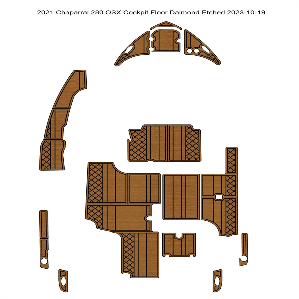 2021 Chaparral 280 OSX Cockpit Pad Barca Schiuma EVA Finto Teak Tappetino SeaDek Marine Mat Gatorstep Stile Autoadesivo