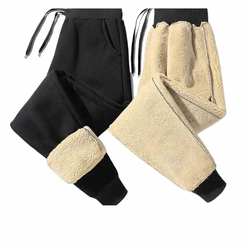 Outono inverno pelúcia engrossado calças esportivas para homens quentes casuais joggers calças soltas leggings para homens sweatpants l2NL #