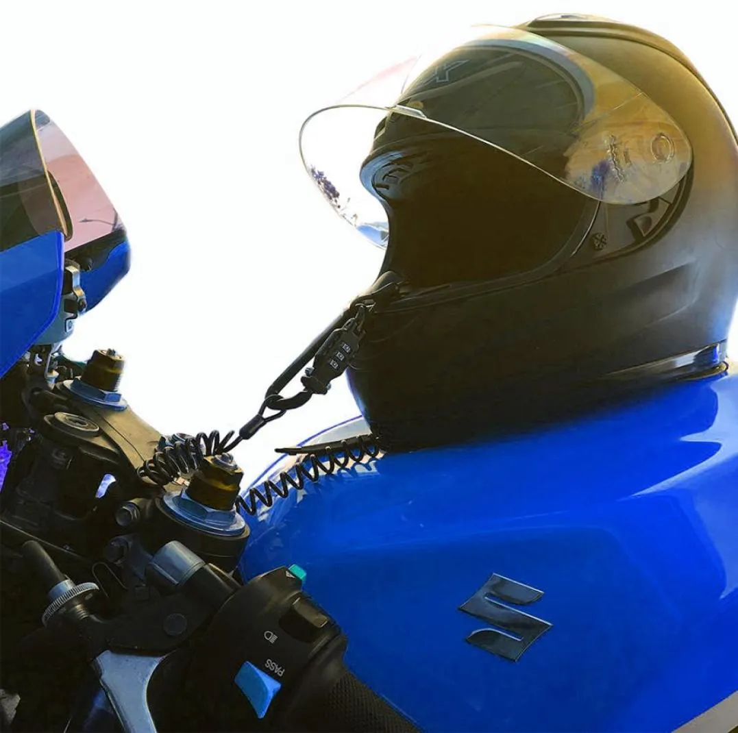 Bloqueio resistente para capacete de motocicleta com trava de senha de combinação de 3 dígitos e cabo de aço de 6 pés para a segurança do seu capacete3654799