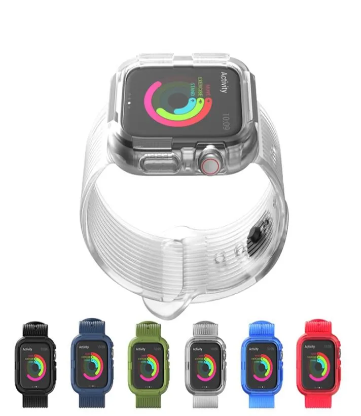 Alta de reposição de reposição de TPU de alta qualidade para a série Apple Watch Series 5 4 3 2 1 Banda de relógio para iwatch 38 40 42 44mm com case de proteção 5230304