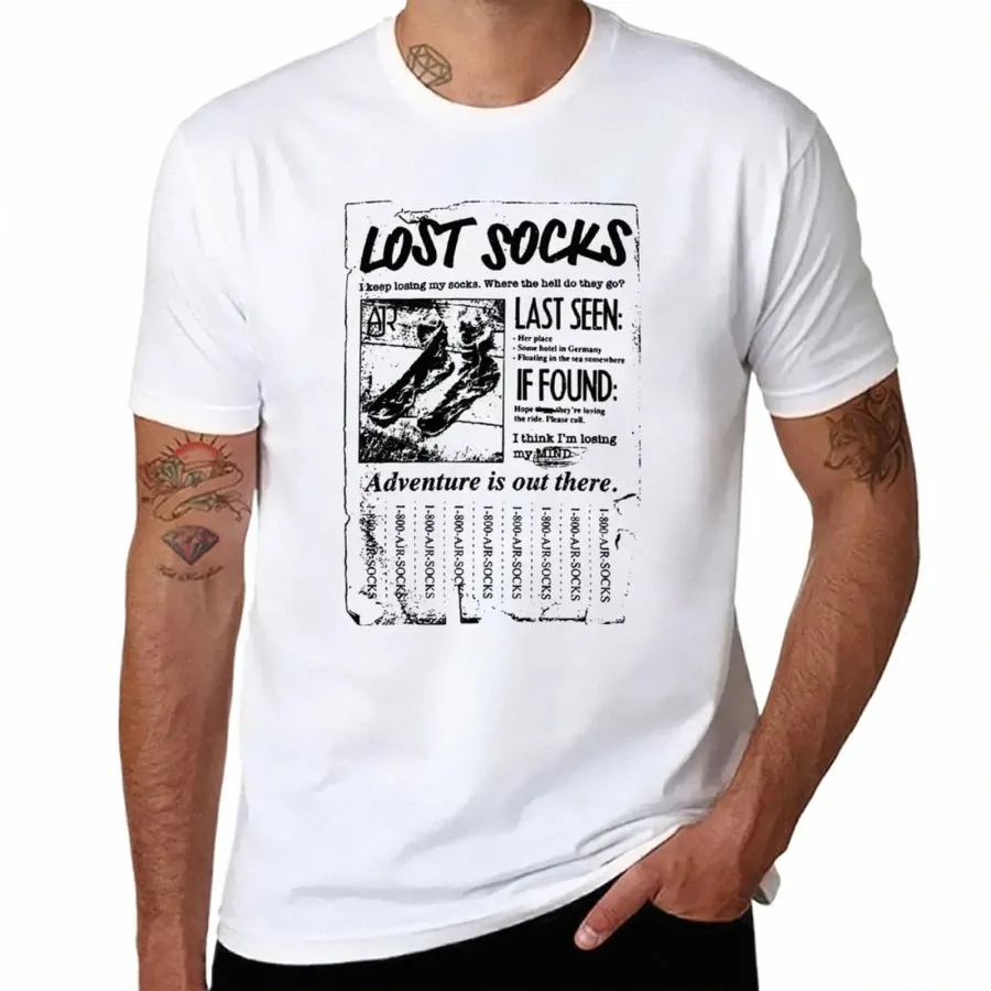AJR Merch Lost Socks Plakat T-Shirt Oversiseds Anime Ubranie anime męskie koszule