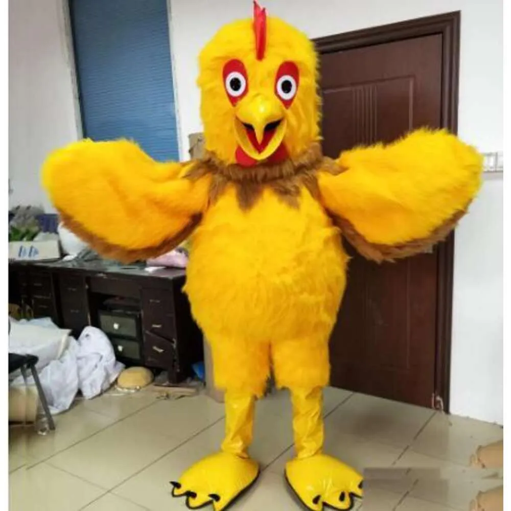 Costumes de Mascotte Halloween Noël Coq Jaune Mascotte Dessin Animé En Peluche Déguisement Mascotte Costume