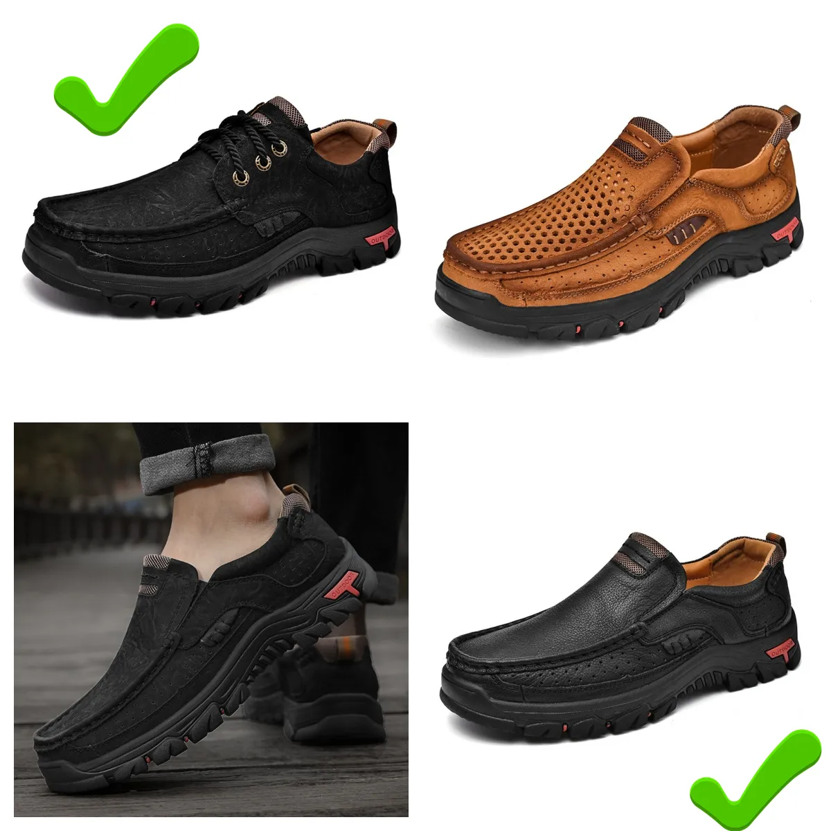 Nouvelle vente de chaussures en cuir hommes en cuir véritable mocassins surdimensionnés chaussures en cuir décontractées chaussures de randonnée GAI MALE haute qualité bigsize Luxury Designer Casual
