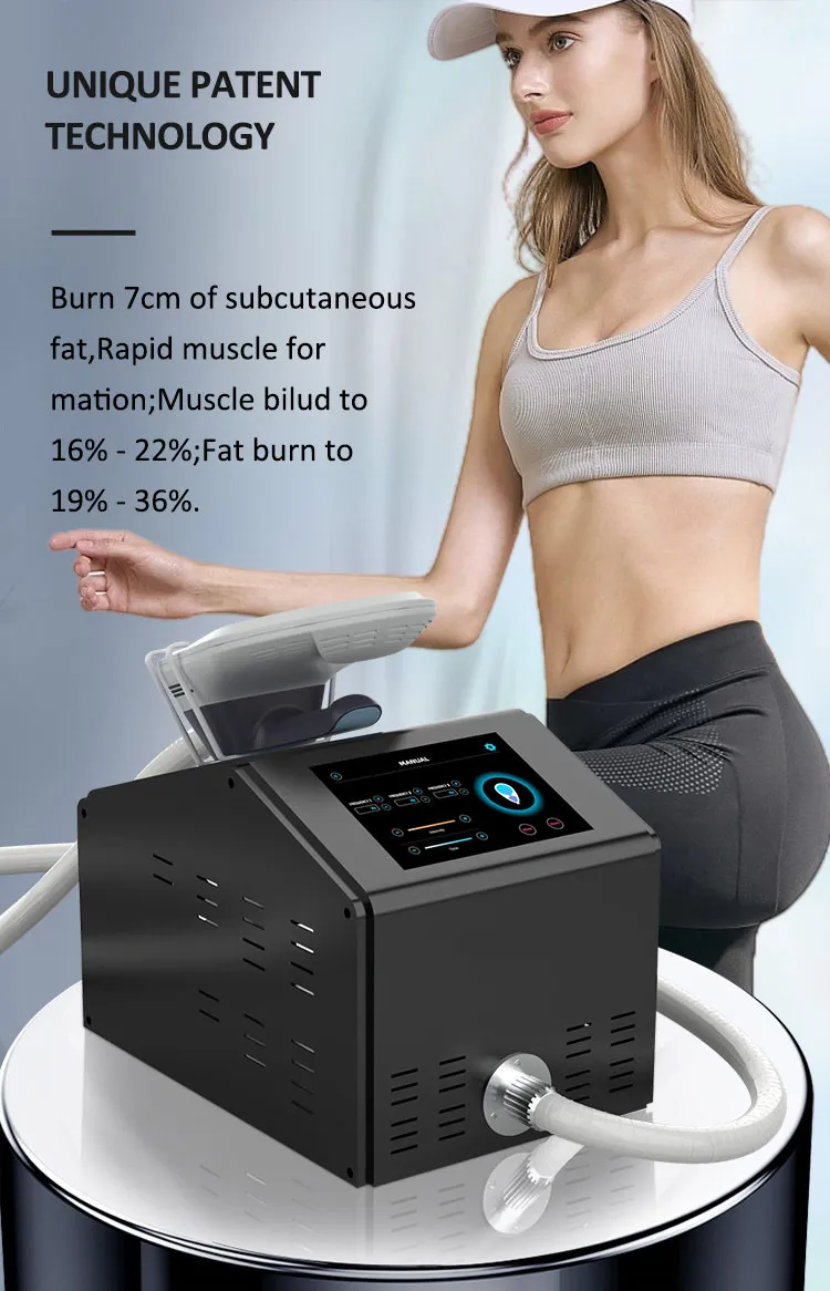 Estimulador de músculo elétrico ESM Slimming Machine Sculte Muscle Muscle Building Portable Hiemt Dispositivo