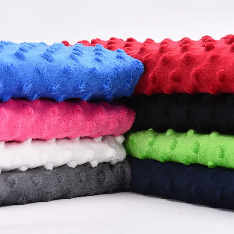 Tissu 50*150 cm 17 couleurs Super doux Minky Dot tissu travail manuel couture couverture jouets matériel antipilling écologique en peluche tissu