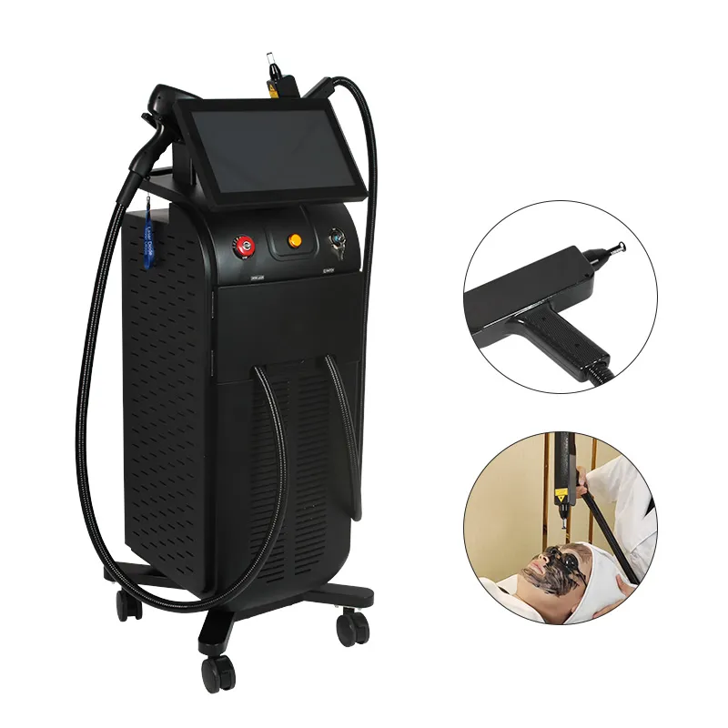 2024 new design vertical version 808nm Diode Laser + Q Switch tattoo removal 2 in 1 multifunctional machine Skin Rejuvenation Equipment