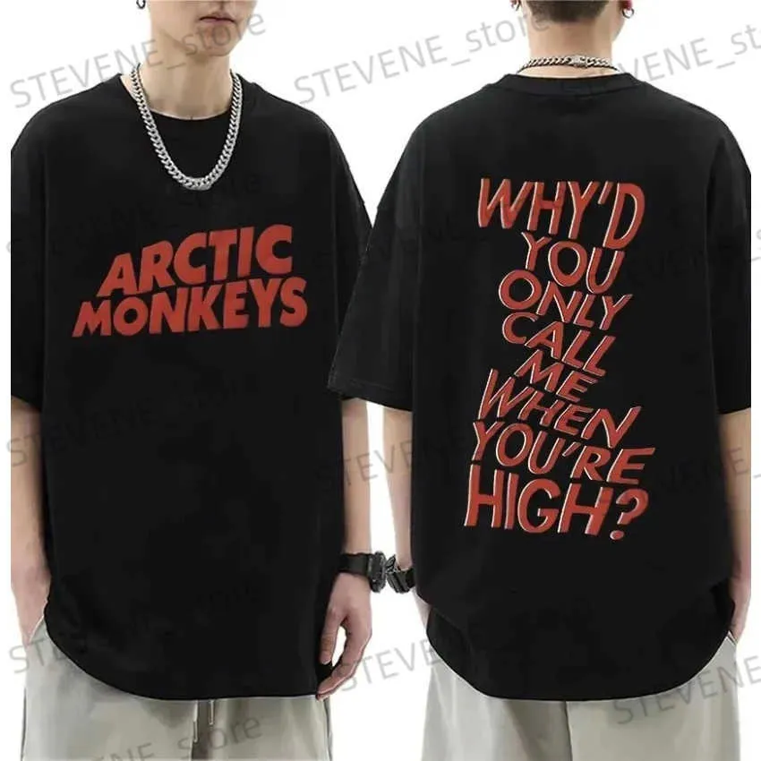 Men's T-Shirts Men Women T-shirt Arctic Monkeys Rock Band T Shirt Male Hip Hop Tshirt Clothes Manga Short Slve T Strtwear Y2k Trend Tops T240325