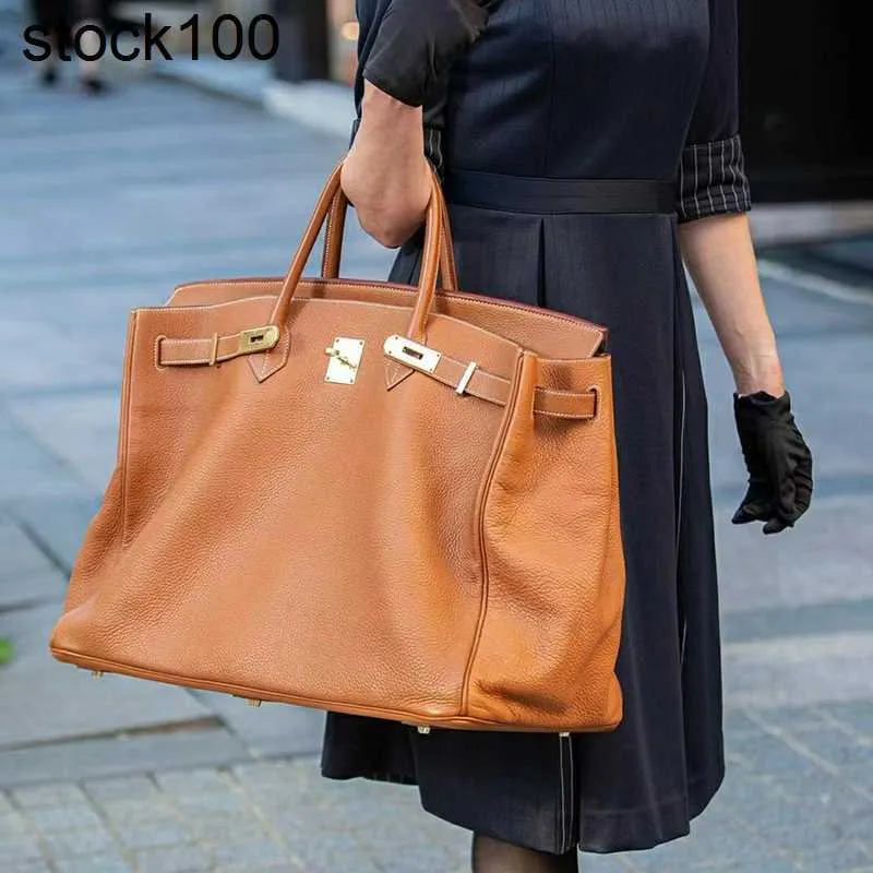 Большая сумка Hac, лимитированная верхняя роскошная сумка, дорожный багаж, мужская и женская мягкая вместимость, 50 Bk, натуральная кожа