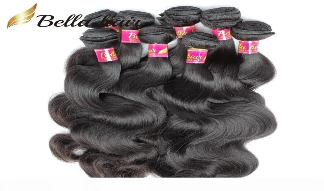 Mieszaj długość 830 dziewicze peruwiańskie ludzkie włosy splot 4PCS Lot Body Wave Hair Extensions Bella Hair Bundles1480689