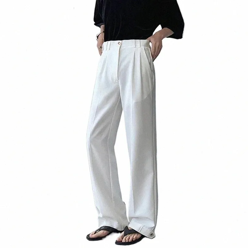 Luzhen tubo solto 2024 nova reta fi casual coreano terno calças masculinas cor sólida elegante na moda calças bonitas f7ff97 k4kQ #
