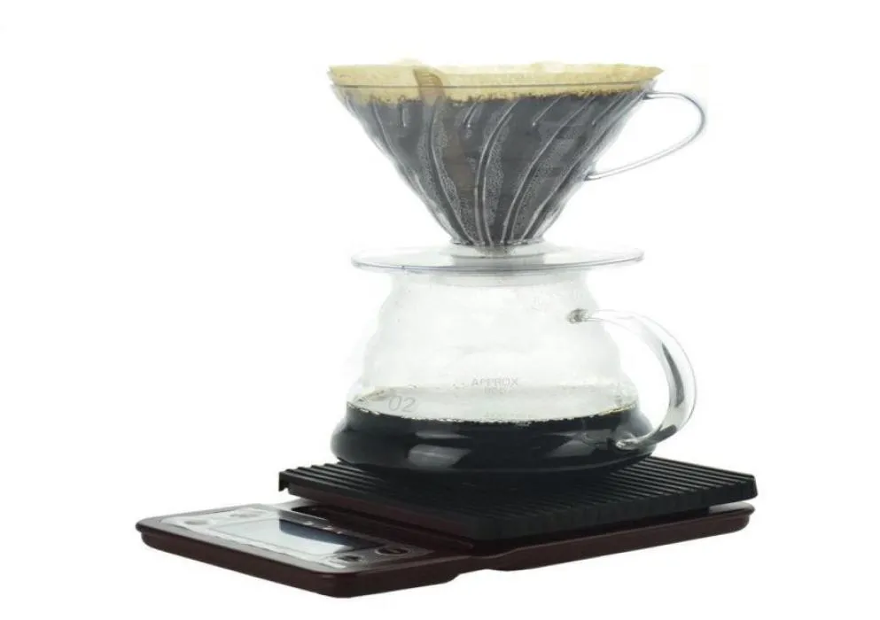Набор для кофе Pour Over V60, пластиковый измельчитель с бумажными фильтрами, чайник для кофе, кухонные весы с таймером, аксессуары для бариста9314628