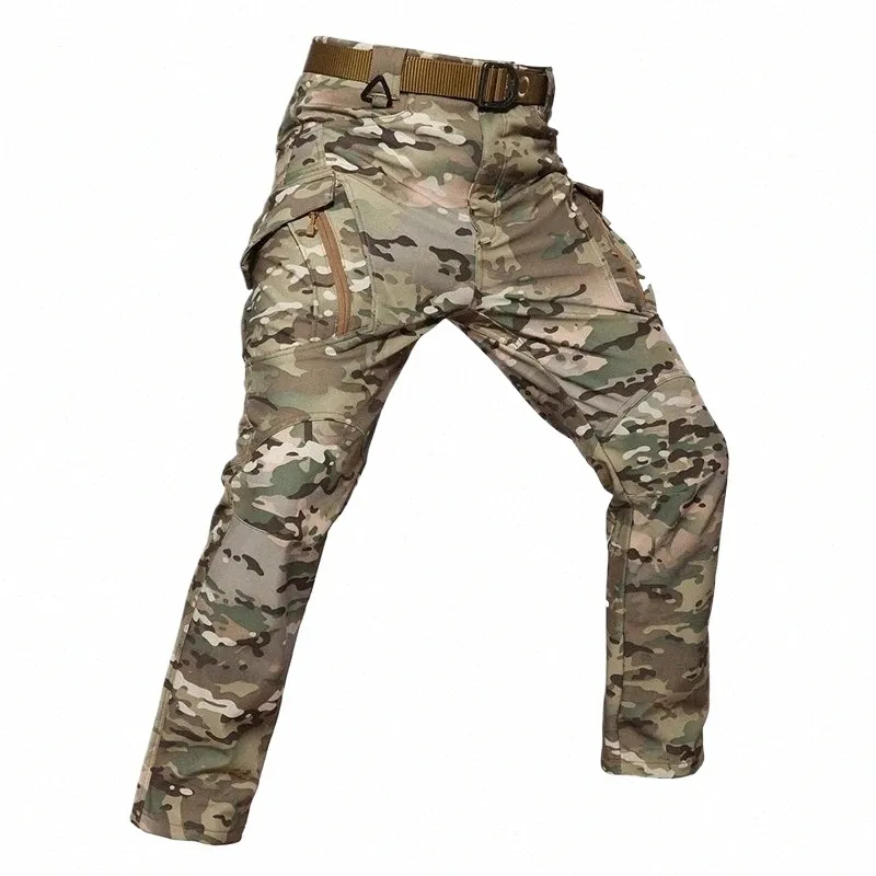 pantalon de toison épais de softs de softhell masculin pantalon tactique militaire hiver