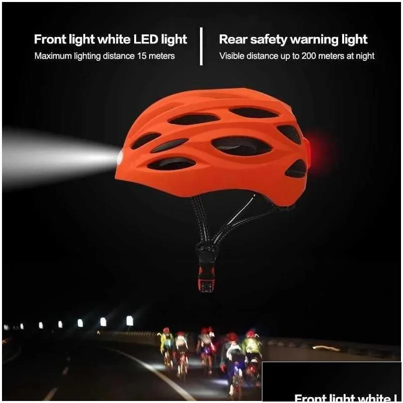 Cycling Helmets Intelligent Bicycle Helmet For Man Women Kids Bike Rechargeable Usb Led Light Mtb Electric Scooter Drop Delivery Dhrus Otg2X