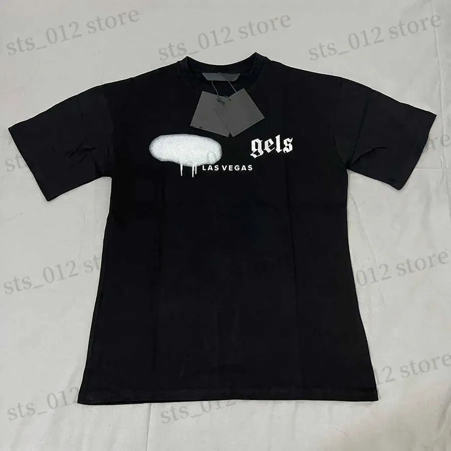 Мужские футболки SSS Роскошная футболка Бренд-дизайнерская футболка Одежда спрей Письмо с коротким рукавом Весенне-летняя модная футболка NE Fashion Versatile T240326