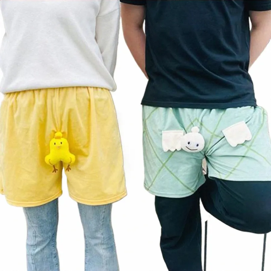 Vêtements de nuit drôles Pyjamas et shorts pour hommes drôles Carto Pantalon de poulet éléphant Cadeau d'anniversaire de petit ami Hommes d'été Pantalons de tir Ho s9cc #