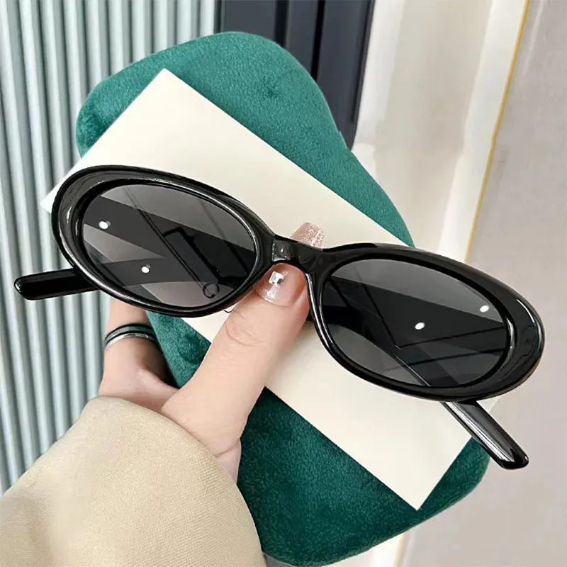 Novo pequeno quadro oval óculos de sol para mulheres marca designer moda óculos de sol para homens ao ar livre hip hop óculos uv400 oculos de sol 240326