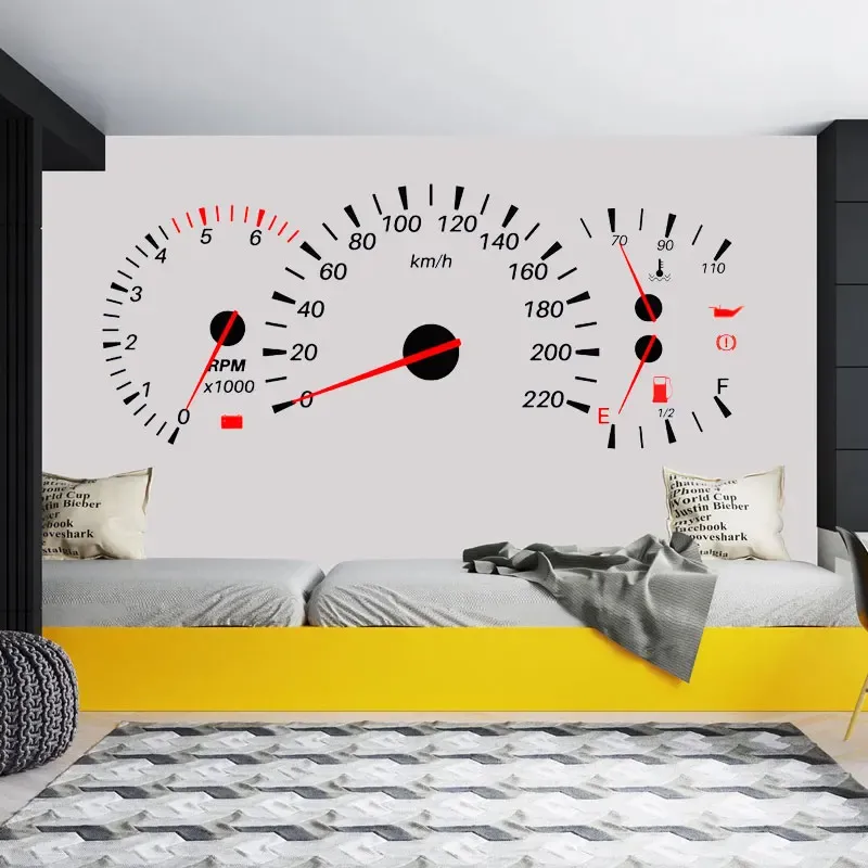 Stickers Racing Car Speedometer Vinyl Wall Sticker Modern Home Decor for Kids Room Boys Teens Bedroom Garage Decoration Decals Mural G157