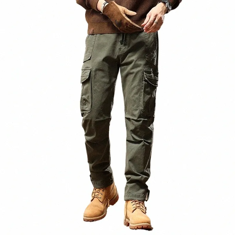 Pantaloni nuovi da uomo Fi Military Cargo Army Slim Regualr Straight Fit Cott Multi Color Camoue Verde Giallo Pantaloni BL7606 f8Vw #