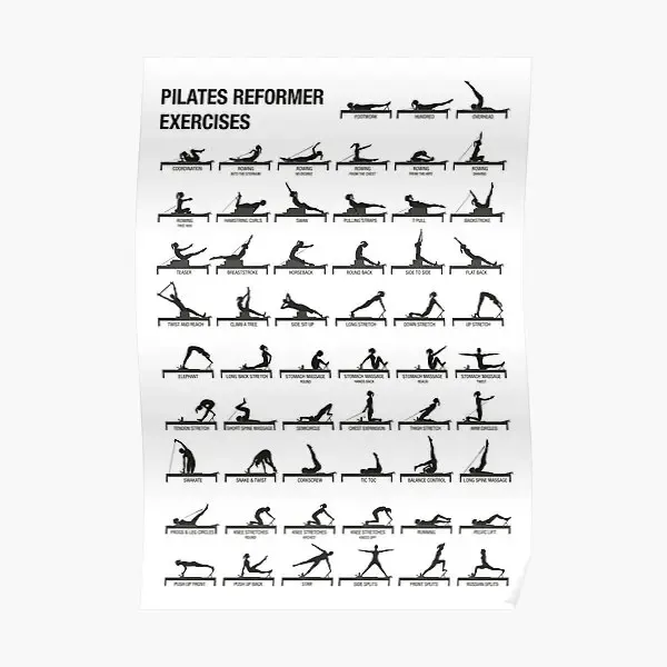 Calligrafia Pilates Reformer Poster Immagine Casa Parete Pittura vintage Decorazione Arredamento Camera Divertente Arte Murale Stampa Moderna Senza cornice