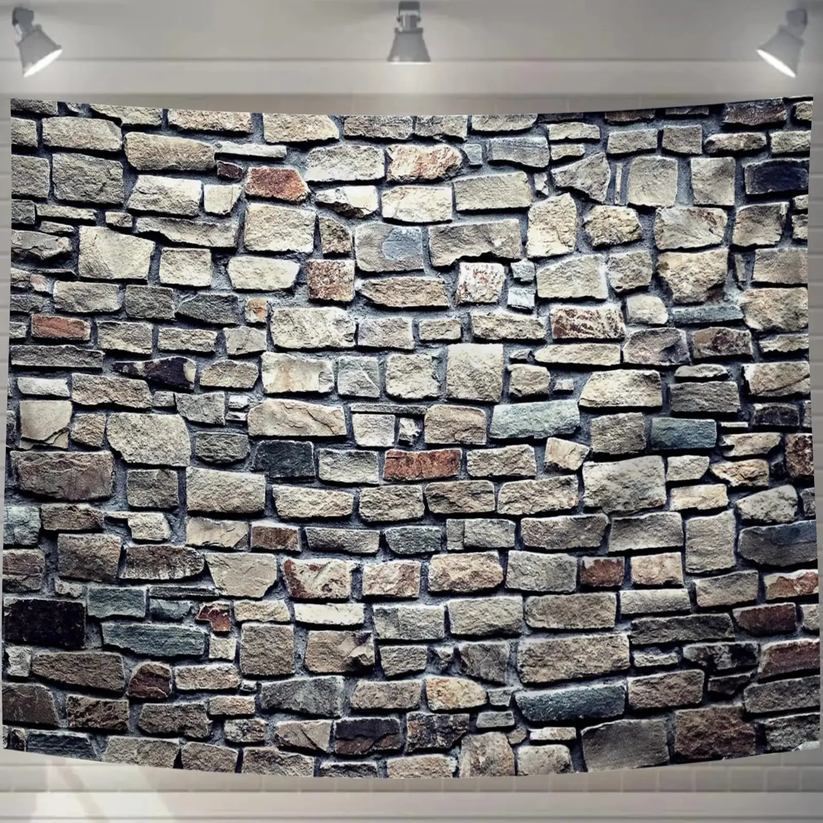 3Dプリントレンガの木製石の壁タペストリーぶら下がっているマンダラ自由hohoサイケデリックヒッピーホームデコレーションタオル240318
