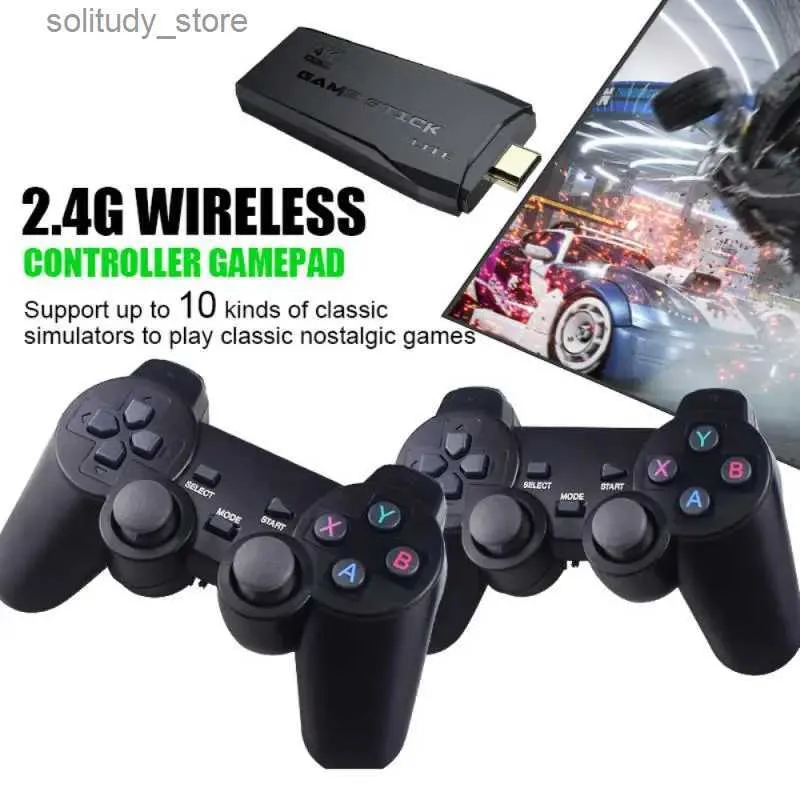 Draagbare gamespelers 4K high-definition videogameconsole 2.4G dubbele draadloze controller geschikt voor 1/FC/retro TV tandheelkundige gameconsole 10000 gamesticks Q240326