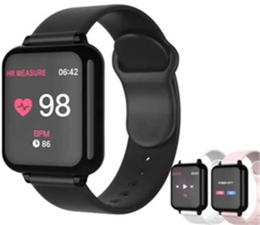 B57 Smart Watch Imperproof Fitness Tracker Sport pour iOS Hightech Smartwatch Tamies Heart Monitor Fonctions de pression artérielle5901453