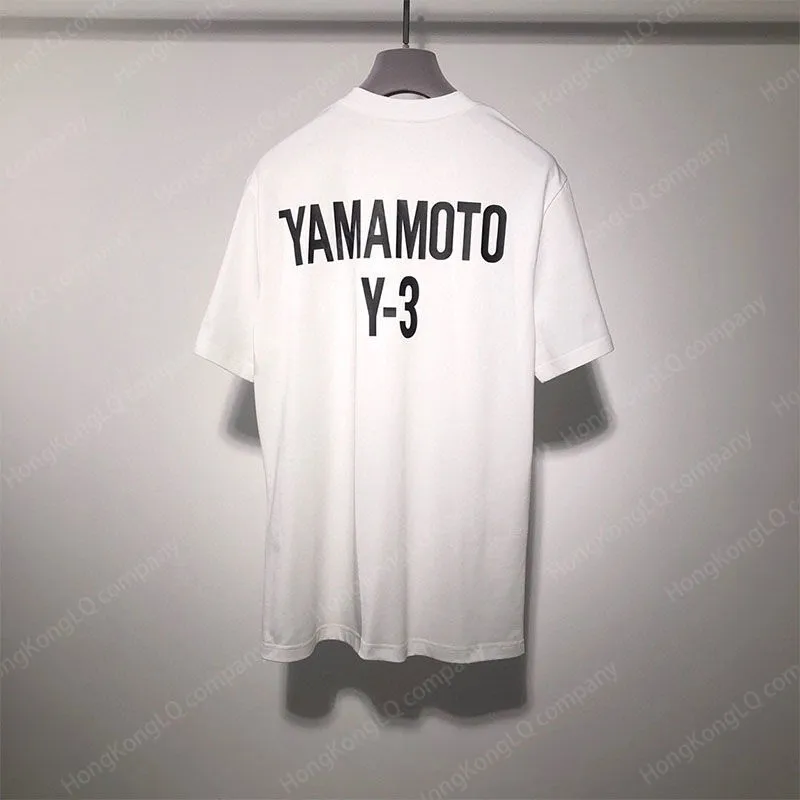 男性Tシャツ半袖コットンサマー服Y-3男性デザイナーシャツY3シグネチャープリントラウンドネックルーズカジュアルTシャツのためのシンプルなルーズTシャツ