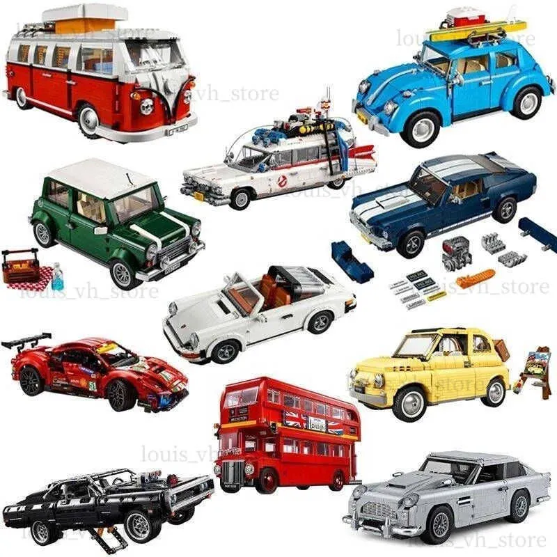 Bloki Moc Ford Mustangs Sports Racing Model CAR BLUKS BUDULACJE Kompatybilne 10265 21047 Cegły DIY Zabawki dla chłopców Prezenty urodzinowe 1471pcs T240325