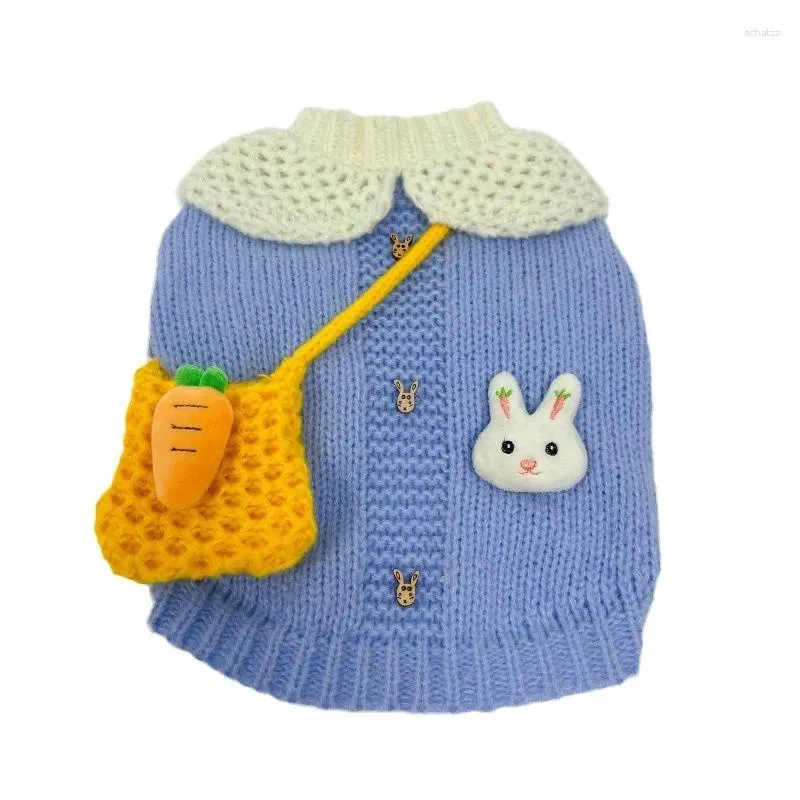 Dog Apparel Pet Autumn Winter Carrot Crossbody Bag Cute Clothes Bichon Teddy Warm Sweater For Small Dogs