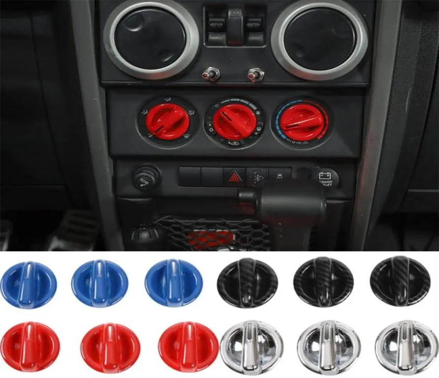 ABS CAR AIR Condition Swtich Button Decoration Cover för Jeep Wrangler JK 20072010 Bil Interiör Tillbehör4514831