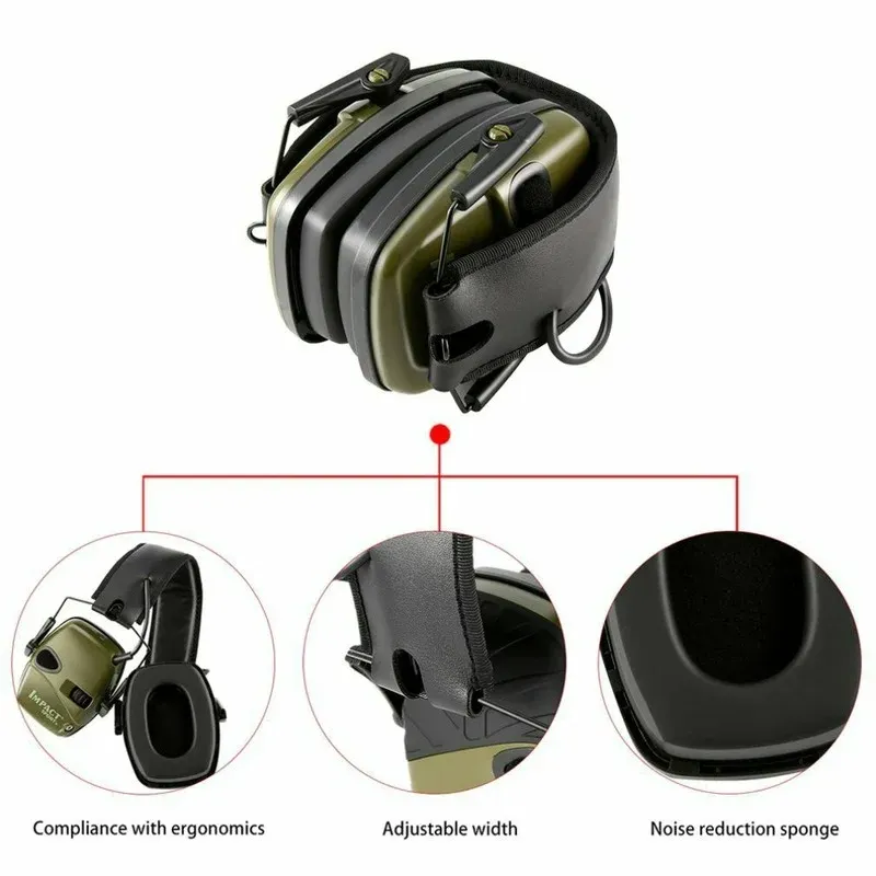 Écouteurs Hot Tactical Electronic Shooting Earmuff Outdoor Sports Antinoise Headset Impact Sound Amplification Headsard Headsed