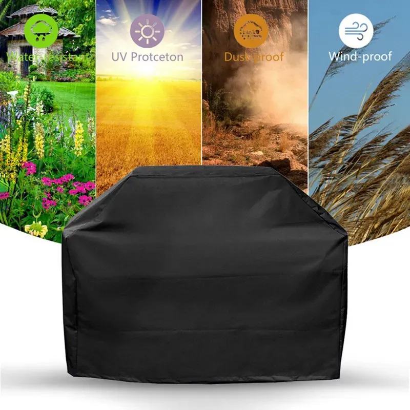 Covers BBQ Cover Outdoor Dust Waterproof Heavy Duty Grill Cover Rain Protective Barbecue cover round bbq camping accessories