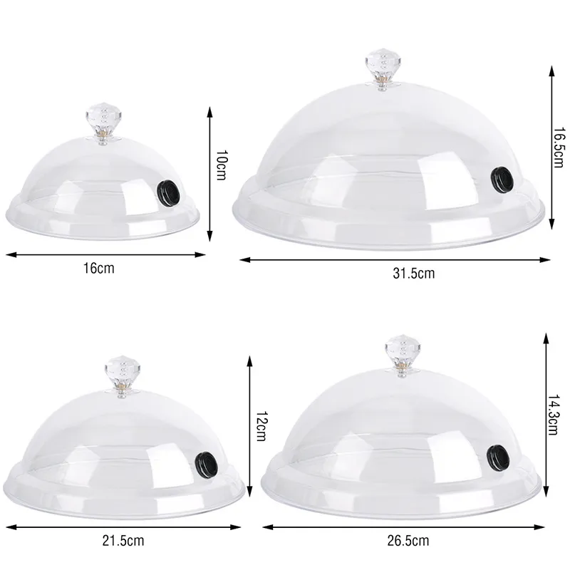 New Creative Transparent Smoke Mask Molecular Cooking Smoker Food Cake Mask Hotel Clubhouse Atmosphere Dish and Tableware
