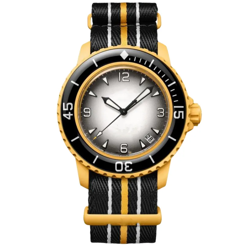 Sports Ocean Men's Mechanical Watch Bioceramic Five Ocean Automatyczne zegarek Pełna funkcja Przezroczysta tylna okładka Światowy czas Pełna funkcja