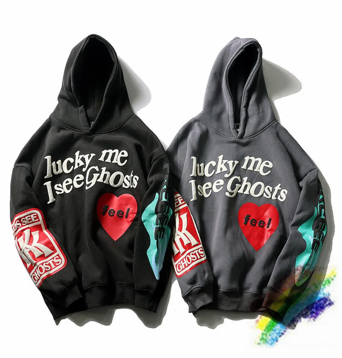 2021 New Kids Ghost Foaming Printing West Hoodie Men Women Lucky Me l Se Ghos Pullover Red Heart Feel Sweatshirts Ing46032457