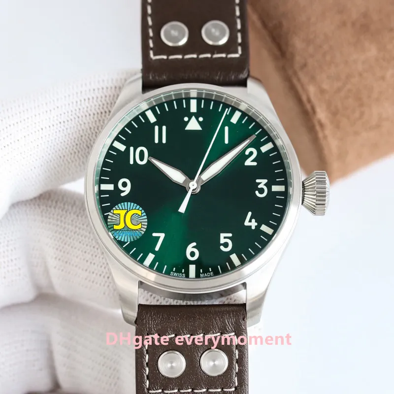 2024 Super Edition Men's Watches 43mm Pilot Automatisk mekanisk klocka 2824 Movement Sapphire Blue Green Dial Rainless Steel Waterproof Luxury Wristwatches-1