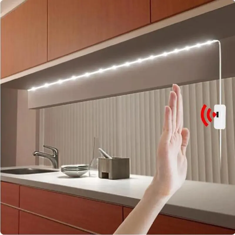 1M/2M/3M/5M DC 5V USB Motion Backlight LED Light Strip Hand Sweep Waving ON OFF Sensor Night Light TV Kitchen Under Cabinet Lamp