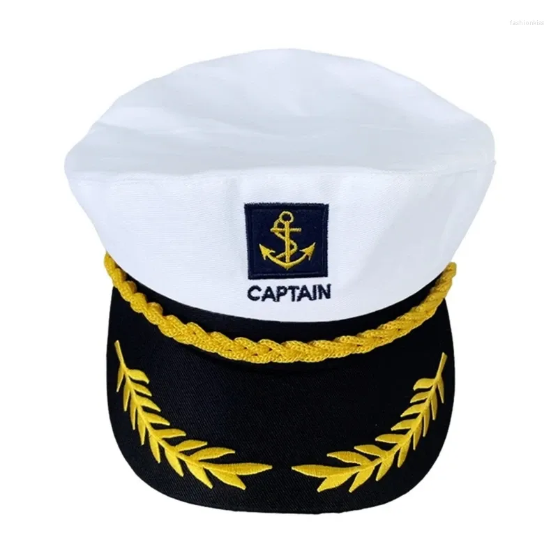 Детские береты для яхты, лодки, корабля, капитана, шляпа для косплея, темно-синие кепки с морской вышивкой