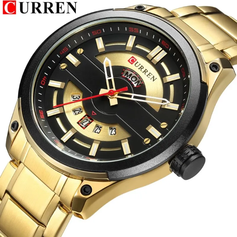 Relogio Masculino Curren Mens Watches Luxury Top Brand Herr Fashion Casual Steel Watch Military Quartz Wristwatch Reloj Homb329U