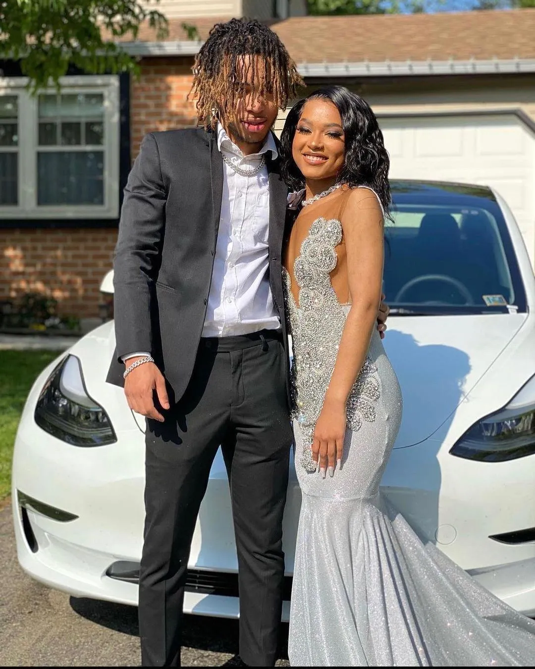 Formal Prom After Party Outfits Wedding Suit Outfits Silver Prom Jacket  Silver Two Piece Jacquard Men's Suit Slim Fit One Button