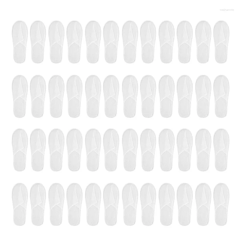 Chinelos DOME descartáveis 72 pares de bico fechado tamanho adequado para homens e mulheres (branco)