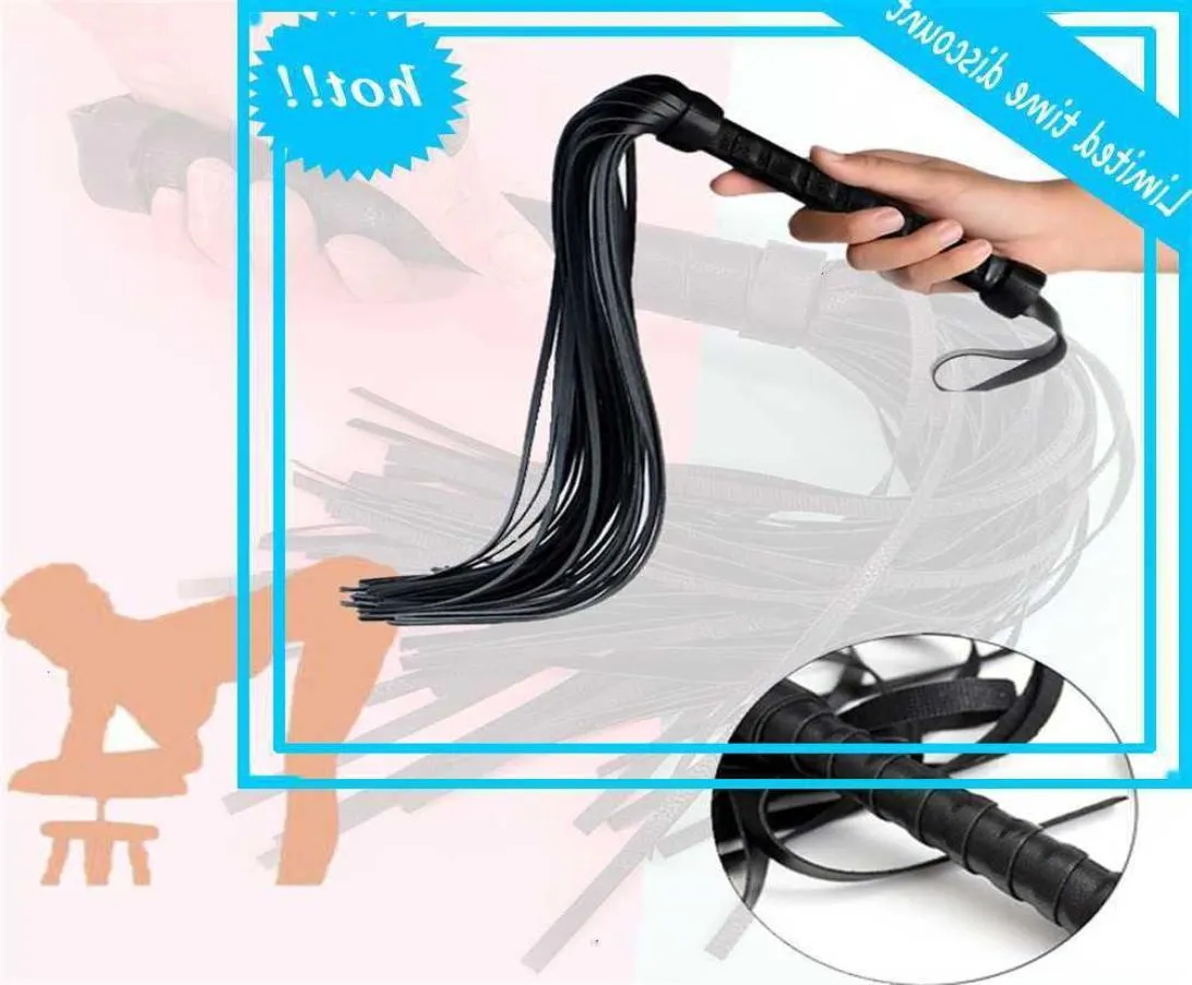 Vuxenspel för kvinnor Coupleshigh Quality Pu Leather Pimp Swipe Racing Riding Crop Party Flogger Queen Black Horseback Whip1216682